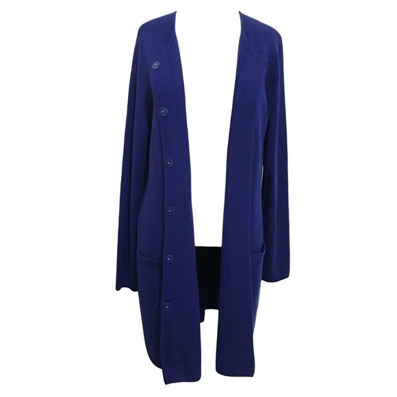 Talbots 100% Pure Merino Wool Long Cardigan Jacket Dress Size Large - Picture 5 of 12